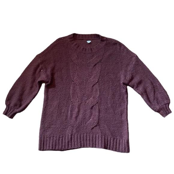 Aerie Burgundy Loose Knit Sweater - Picture 1 of 8